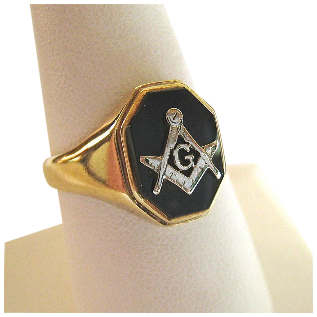 14K Gold Black Onyx Mason's Masonic Ring Handsome from susabellas on ...