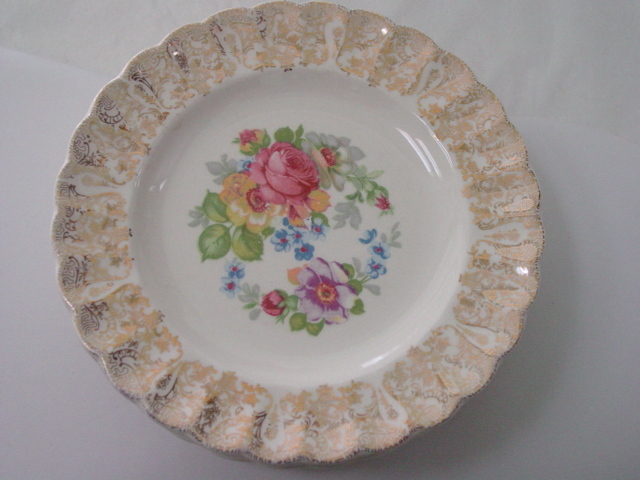 American Limoges La Marr China 1K-S544 Warr 22 K Gold Bread Plates from ...