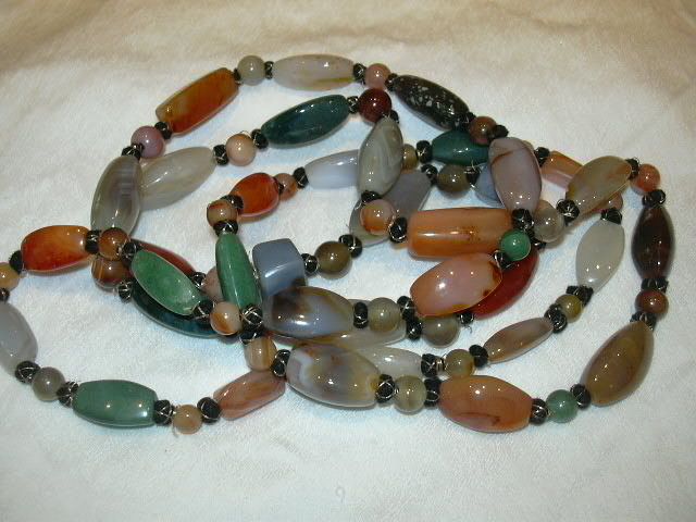 Large Real Semi Precious & Agate Stones Necklace from antiques-jewelry ...