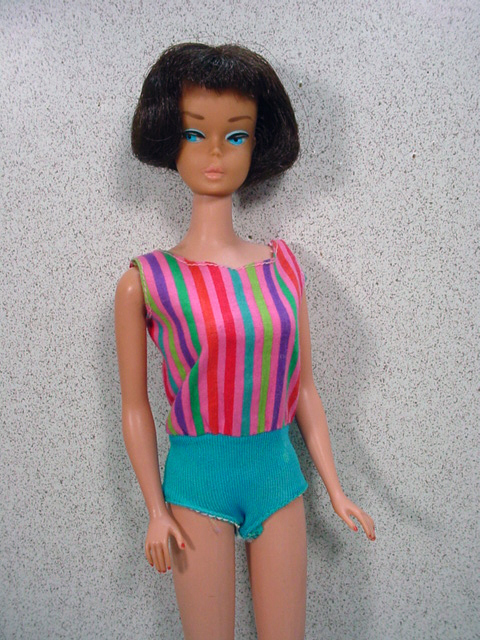Mattel 1965 Brunette American Girl Barbie, Peach Lips! from ...