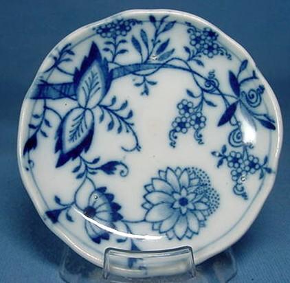 Vintage, reticulated Flow Blue Onion China.