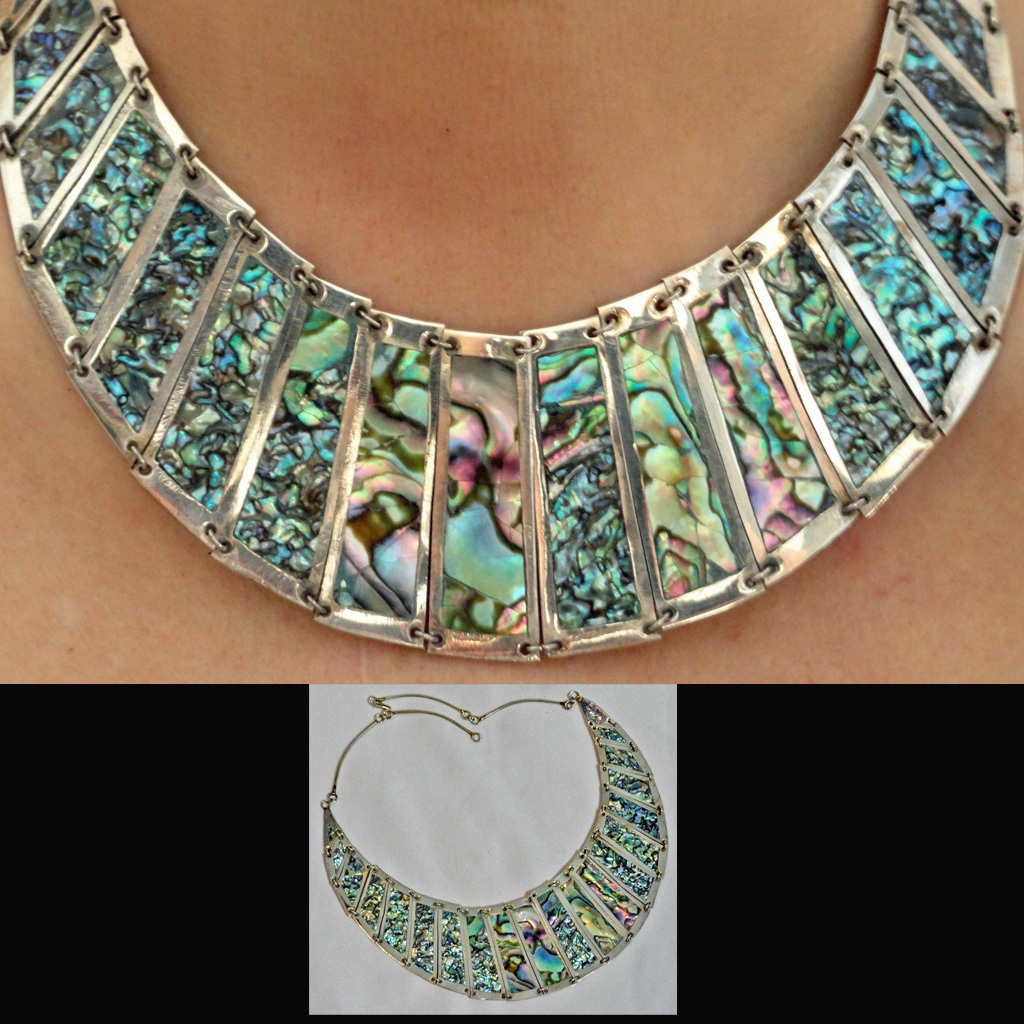 Abalone Shell Alpaca Collar or Bib Necklace HUGE SOLD from fransfinds ...