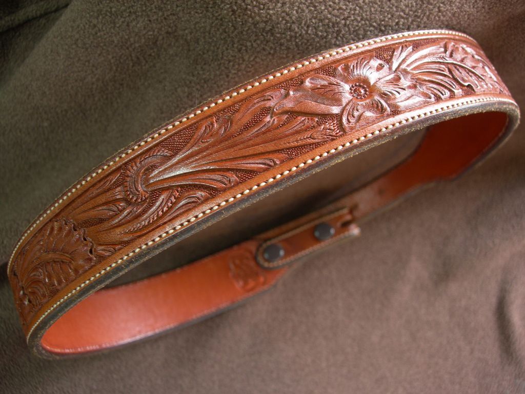 Seidels – Hand Tooled Leather Belt for Ranger Belt Buckle Set - from ...