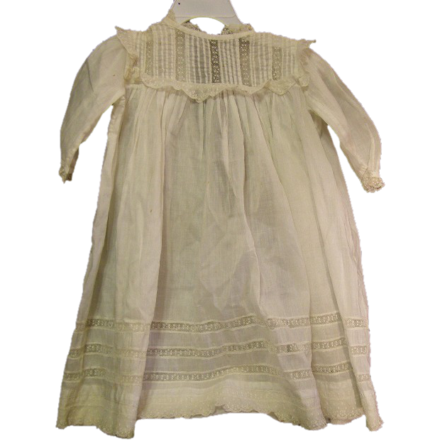 Antique dress with inlaid lace from jmenagerie on Ruby Lane