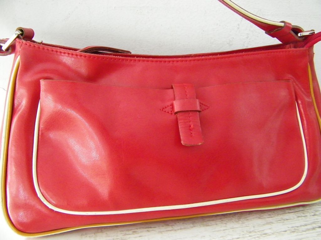 Francesco Biasia Italian Red Leather Handbag Italy from kitchengarden ...