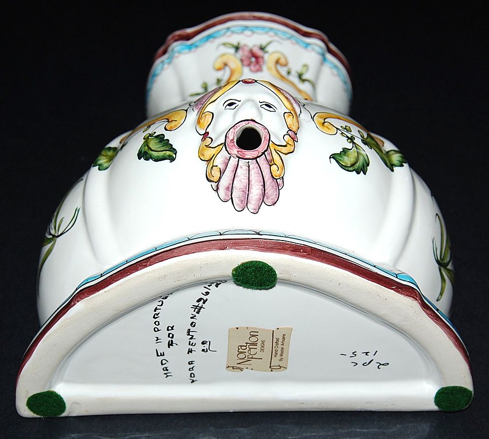 Nora Fenton ~ Spectacular 2-Pc Handpainted Figural Urn Ceramic Wall ...