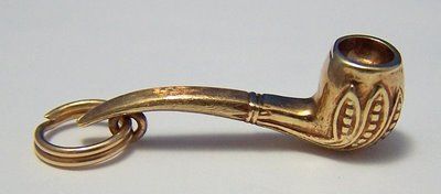 14K Gold Vintage Charm ~ Smoking Pipe from larsons on Ruby Lane