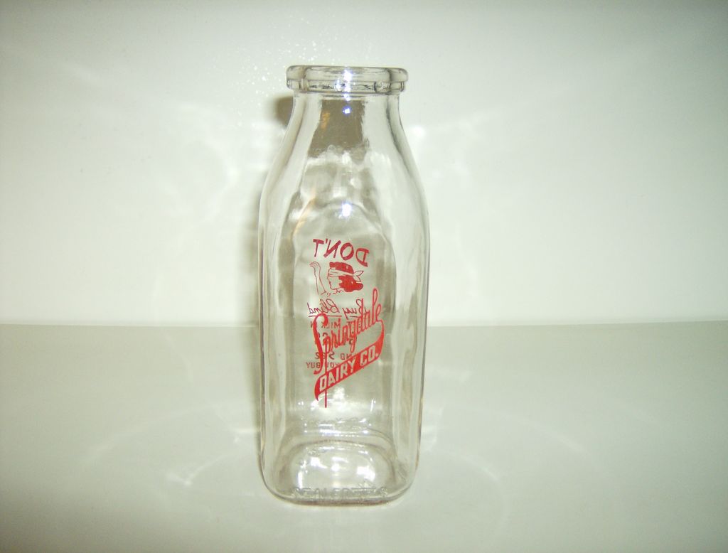 Springdale Dairy Co. ~ Glass Milk Bottle ~ 1 Pint from marysmenagerie ...