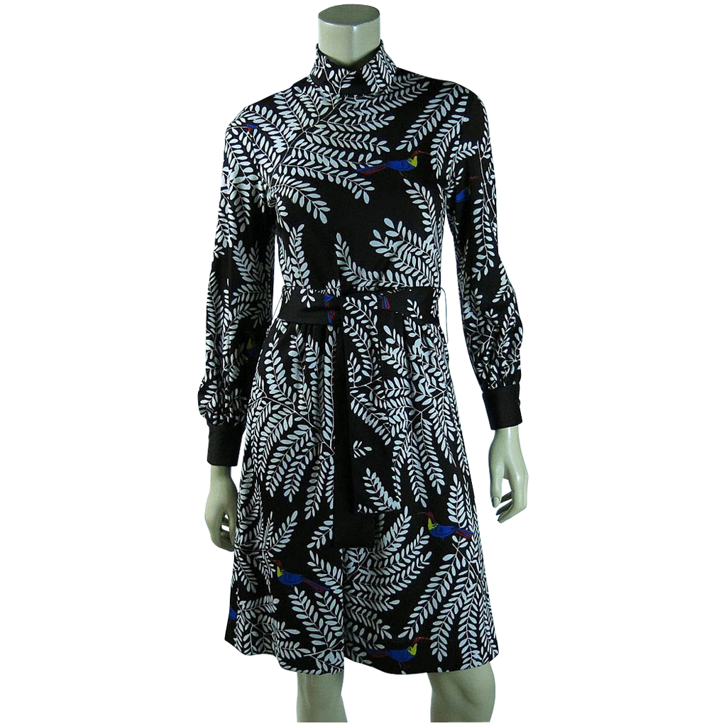 Graphic Vintage 1970's Hanae Mori Dress