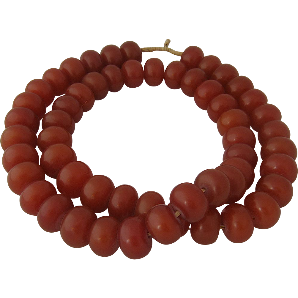 Big African Amber Copal Trade Beads Necklace Caramel Color from ...