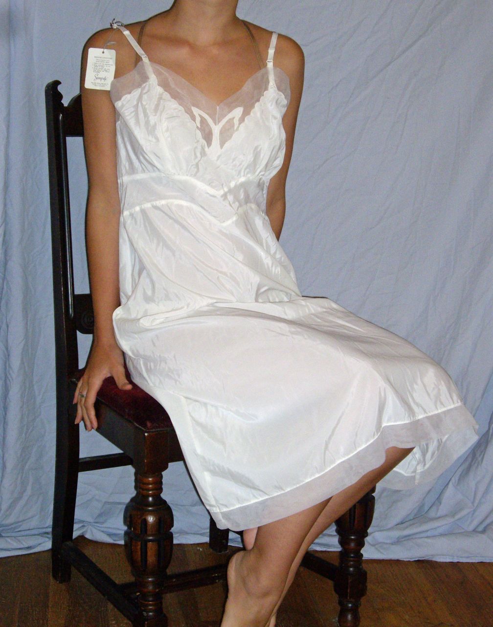 Vintage 1950 Seamprufe Cuddylon Bur Mil White Full slip NWT NEW NOS ...