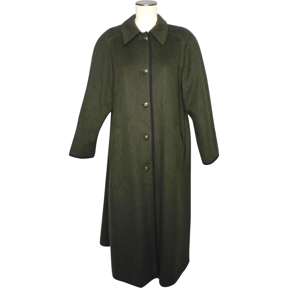 Vintage 1980s Lodenfrey Green Wool Long Hunting Coat from ...