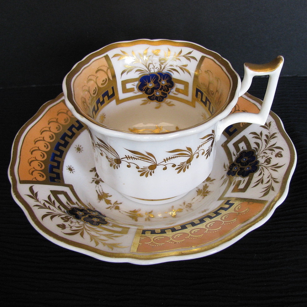 Rare John Yates Trio: Tea Coffee Cups + Saucer, Antique English from ...