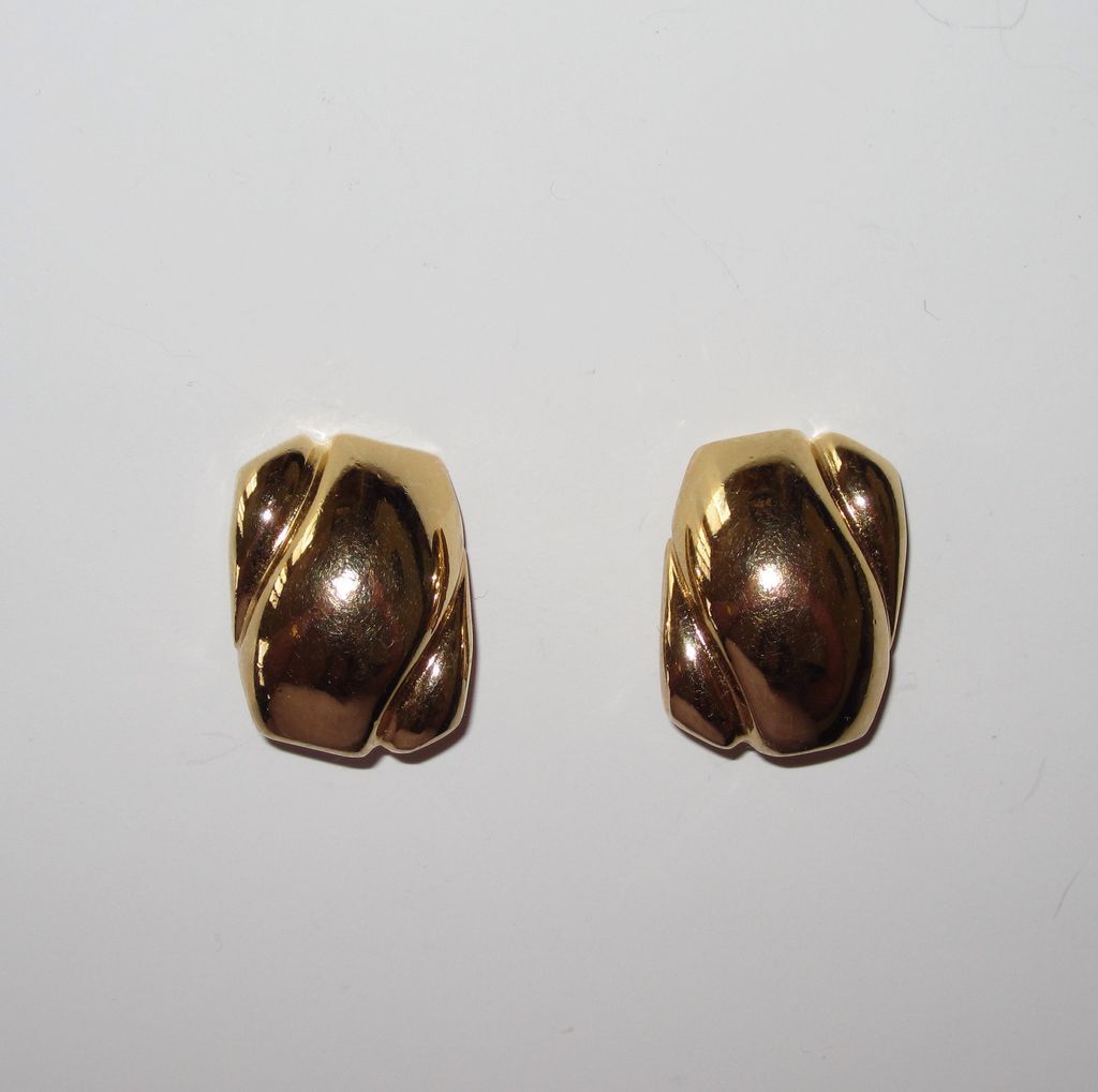 Vintage Bold Signed Christian Dior Clip Earrings from phalan on Ruby Lane