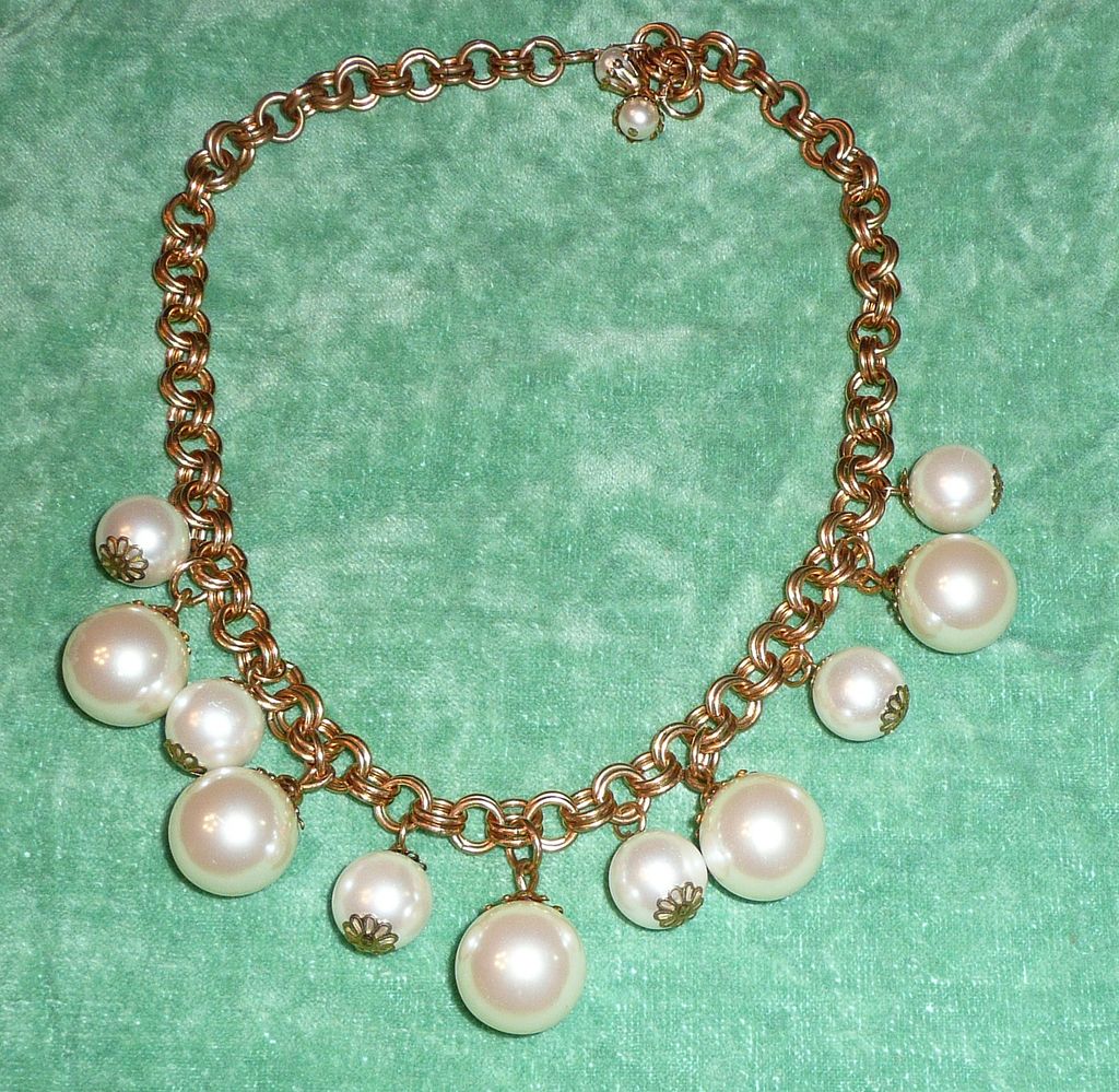 Necklace Large Faux pearls from phalan on Ruby Lane
