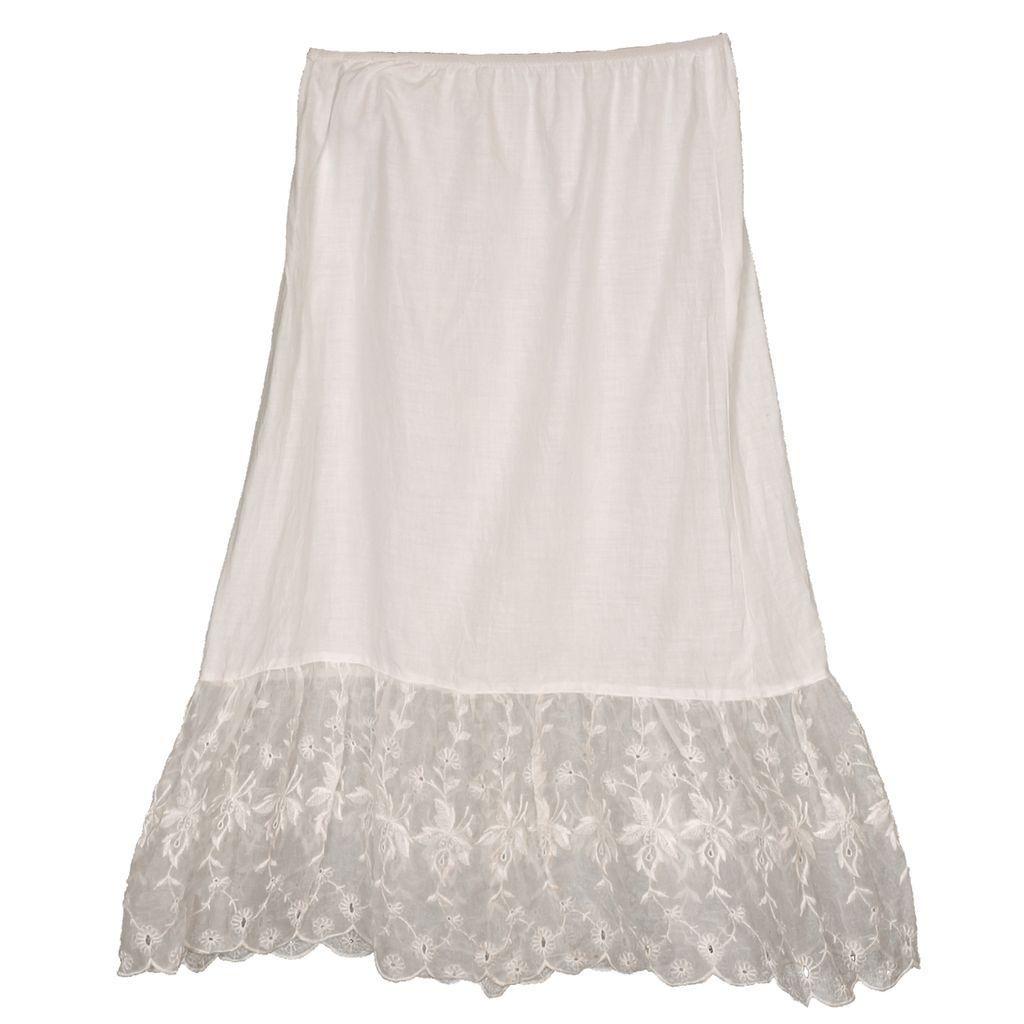 Vintage White Cotton Half Slip with Embroidered Organdy Trim Size from ...
