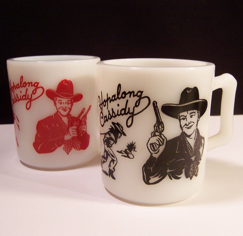 1950's Black Hopalong Cassidy Milk Mug from ruthsredemptions on Ruby Lane