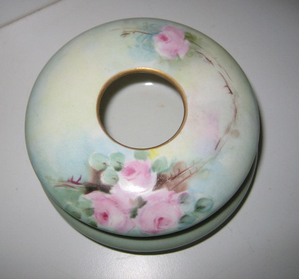 Antique French Porcelain handpainted hair receiver & powder jar from ...