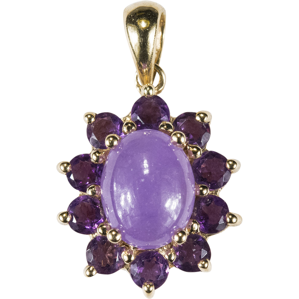 Genuine Lavender Jadeite Amethyst Pendant 14k Gold from rubylane-sold ...