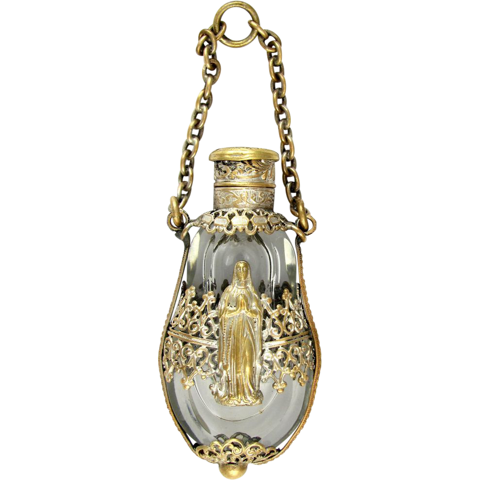 Antique French Glass Reticulated Vinaigrette Scent Perfume Bottle ...