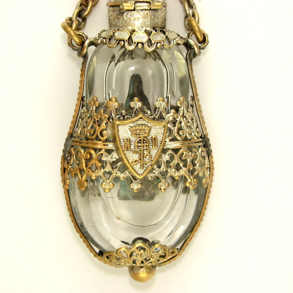 Antique French Glass Reticulated Vinaigrette Scent Perfume Bottle ...