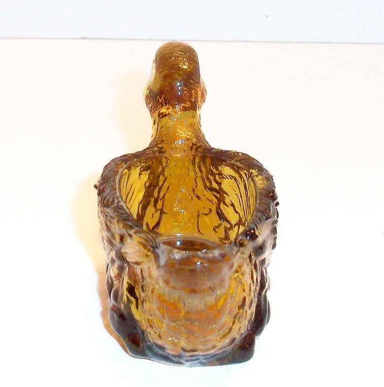 Amber Glass Duck Master Salt Cellar from theantiquechasers on Ruby Lane