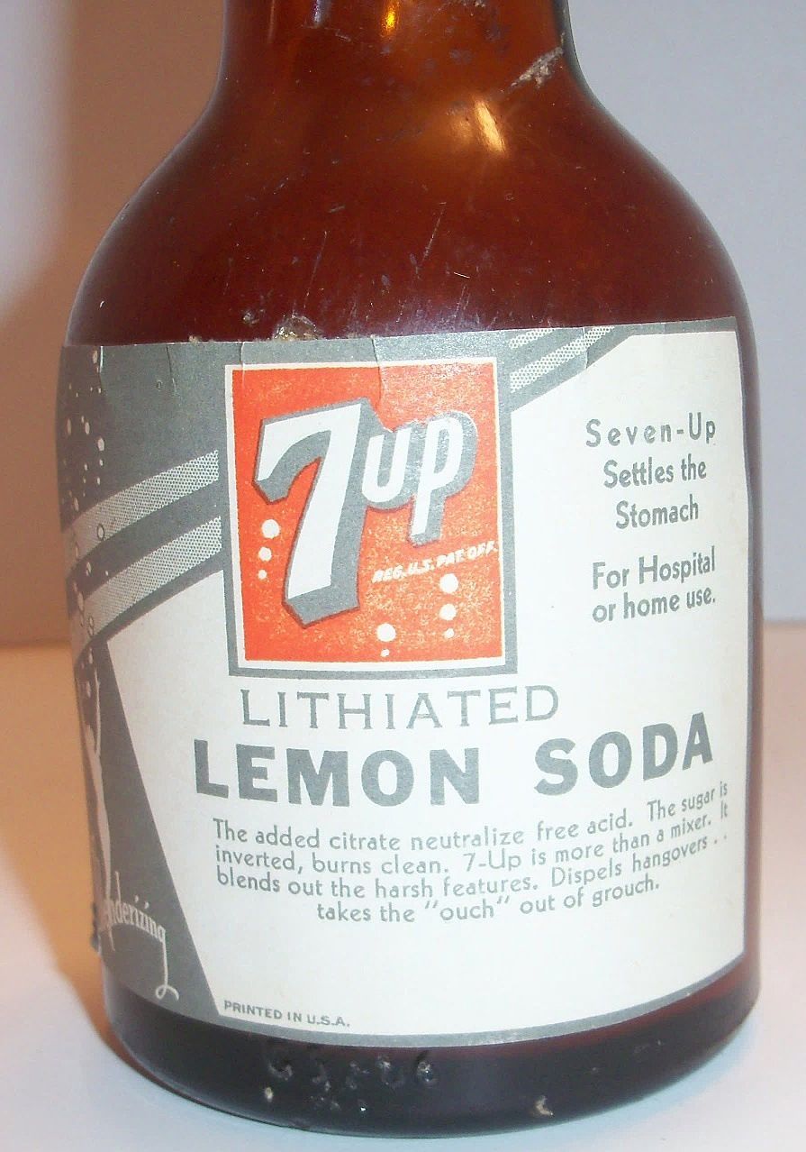 Vintage 1920's 7UP Lithiated Lemon Soda Amber Bottle from rubylane-sold ...