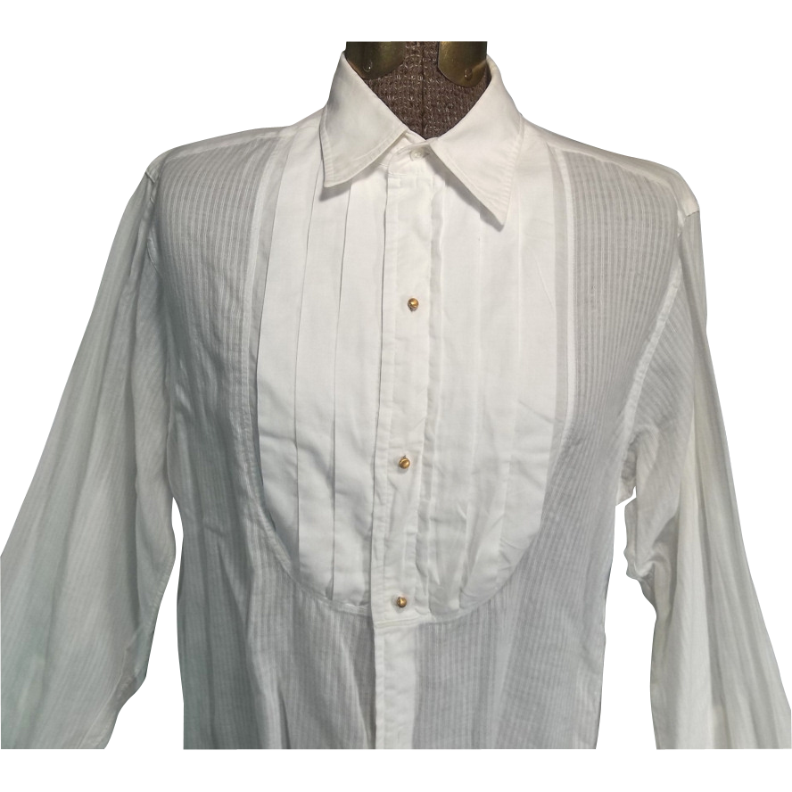 Vintage 1930s Mens White Cotton Tuxedo Shirt from thegoldenhanger on ...