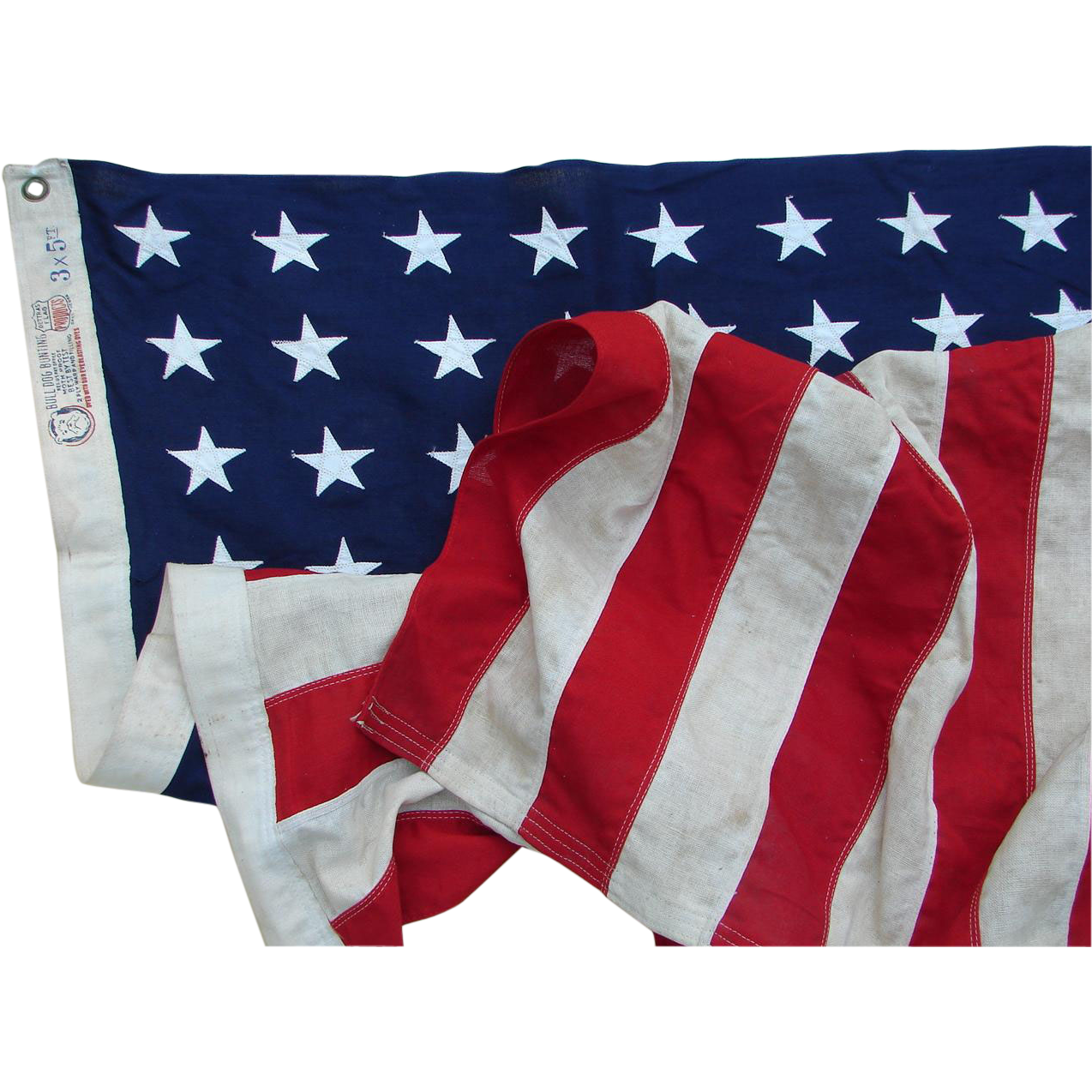 Vintage 3'x5' 48-Star American Flag Bull Dog Bunting by Dettras from ...