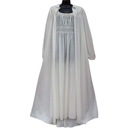 Stunning 1940s Lingerie Nightgown with Peignoir Wedding Honeymoon from ...
