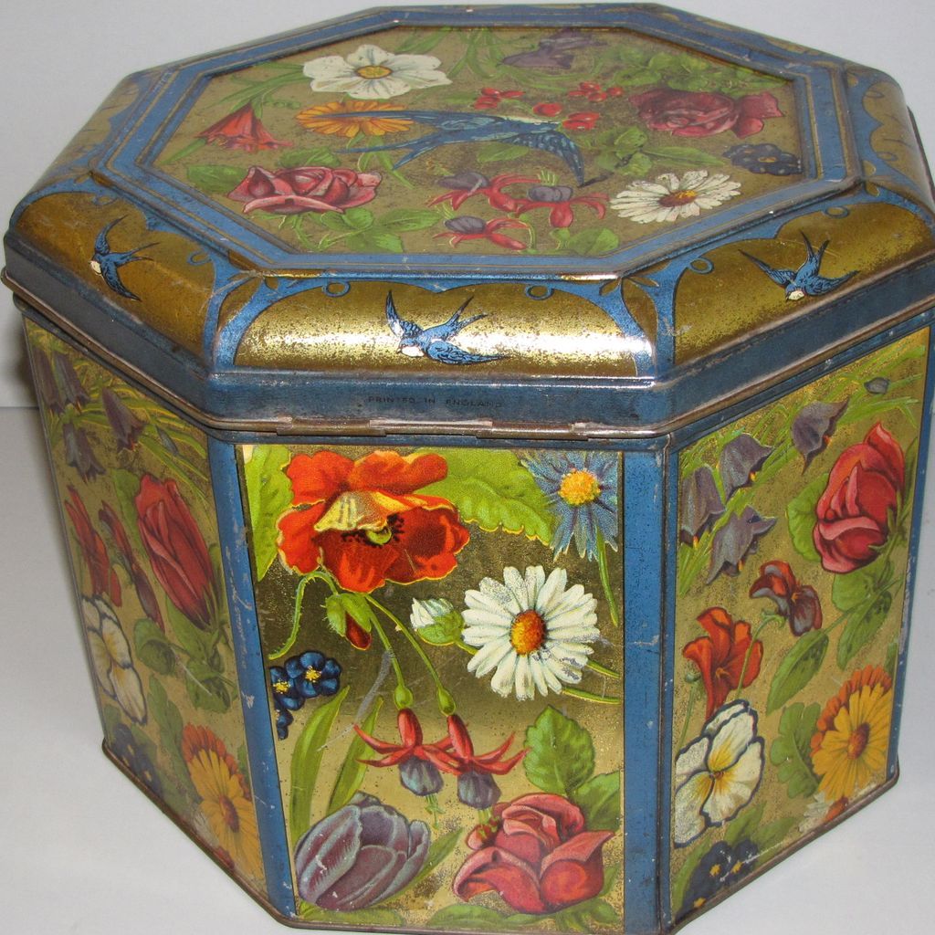 Absolutely Gorgeous Blue Bird Toffee Tin, Large, Octagonal from tomjudy ...