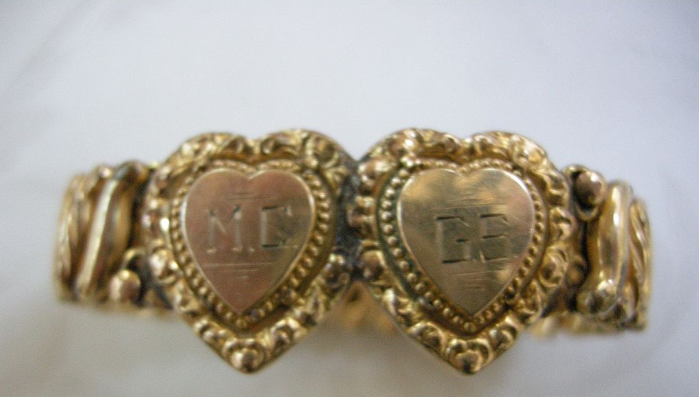 WW2 Sweetheart Double Heart Engraved Expansion Bracelet from ...